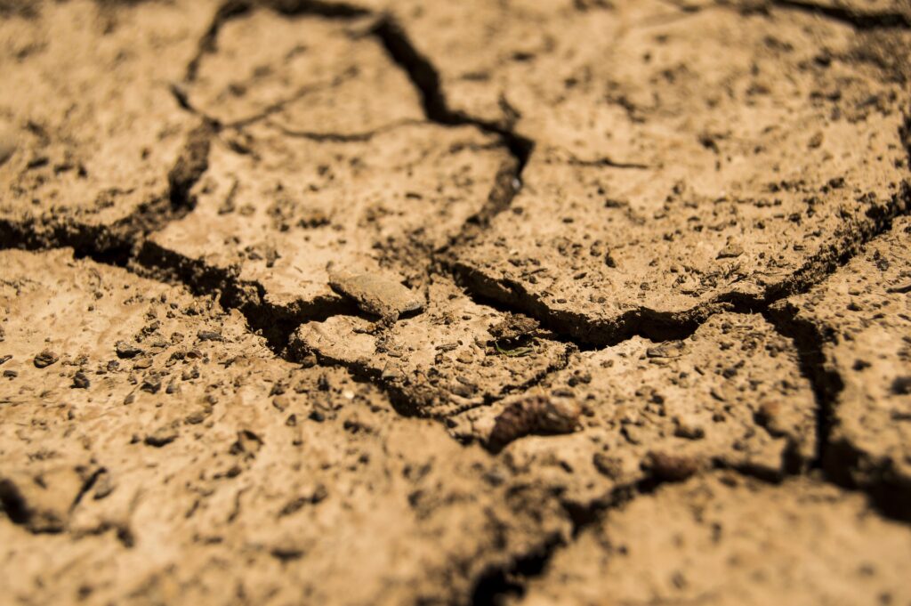 Picture of dry cracked dirt