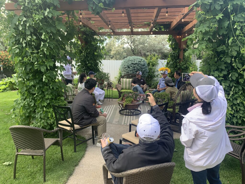 Mike O'Hara hosting Taiwan Trade Team in his backyard