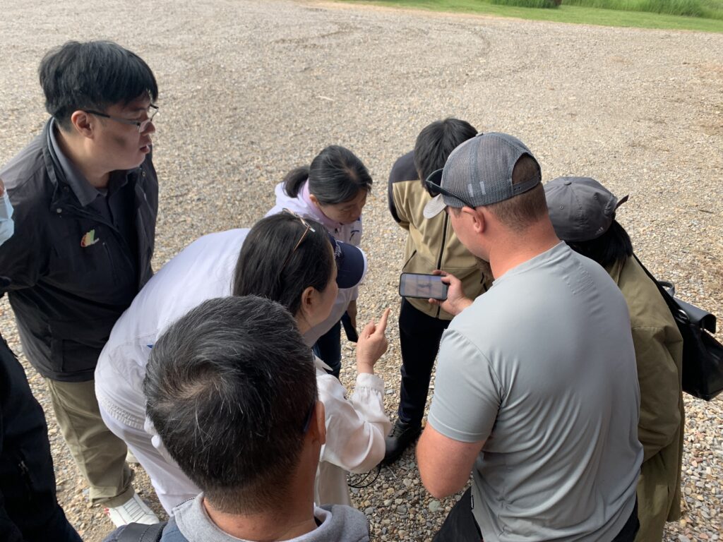 Taiwan Trade Team talking with farmer